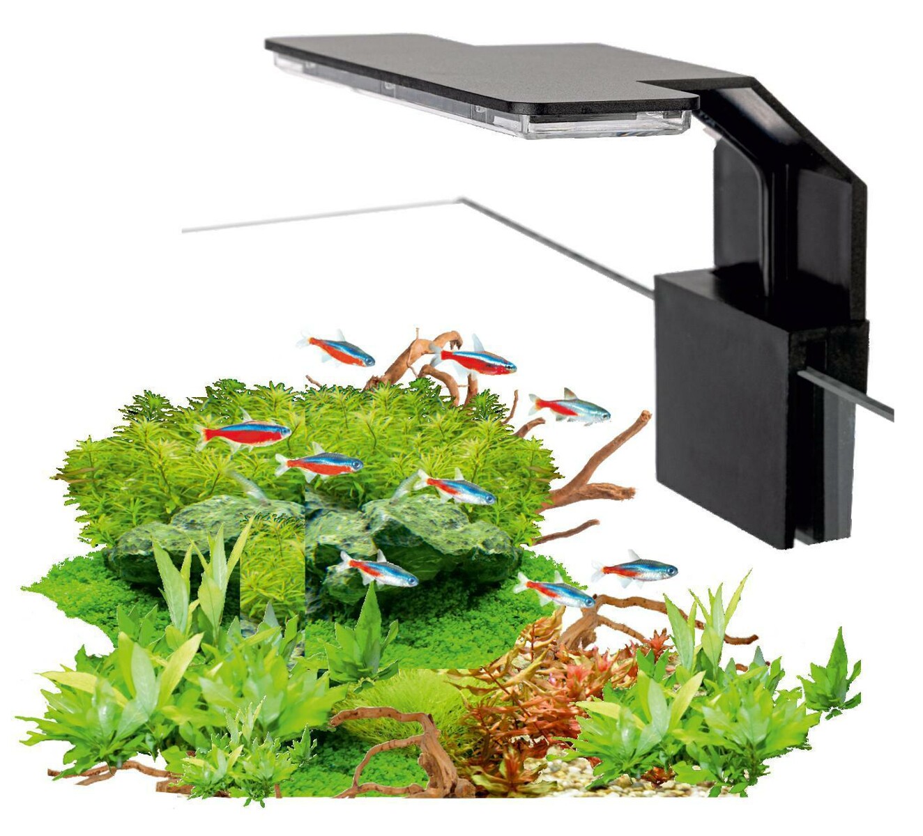 Happet Aquariumlampe Mini Schwarz 6W